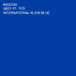#003DA5 - International Klein Blue Color Image
